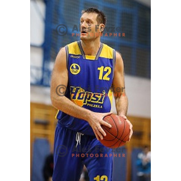Goran Jagodnik of Hopsi Polzela in action during Telemach league basketball match Sencur Gorenjska gradbena druzba-Hopsi Polzela, played in Sencur, Slovenia on November 8, 2014