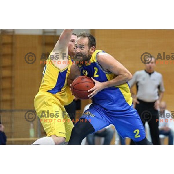 Samo Udrih of Hopsi Polzela in action during Telemach league basketball match Sencur Gorenjska gradbena druzba-Hopsi Polzela, played in Sencur, Slovenia on November 8, 2014