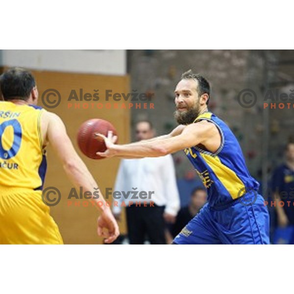 Samo Udrih of Hopsi Polzela in action during Telemach league basketball match Sencur Gorenjska gradbena druzba-Hopsi Polzela, played in Sencur, Slovenia on November 8, 2014