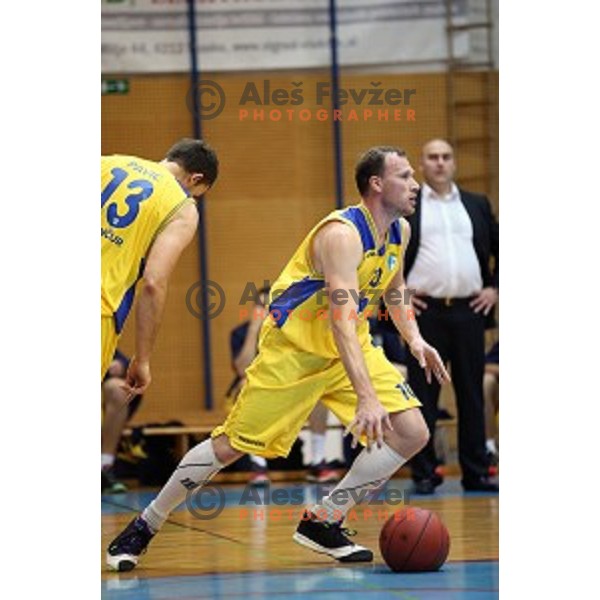 Boris Jersin of Sencur GGD in action during Telemach league basketball match Sencur Gorenjska gradbena druzba-Hopsi Polzela, played in Sencur, Slovenia on November 8, 2014