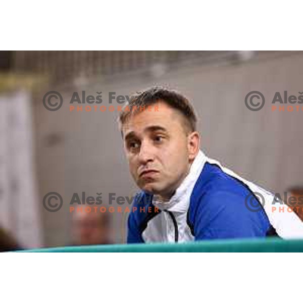 Denis Pesehonov, head coach of the Slovenian badminton team, during badminton match between Slovenia and Faroe Island on European Mixed Team Championship 2015, 7.11.2014, Lendava