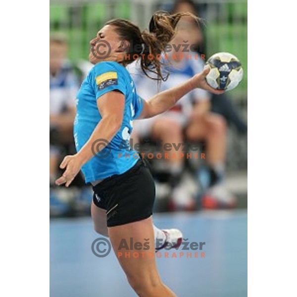 Melanie Bak of Krim Mercator in action during EHF Women