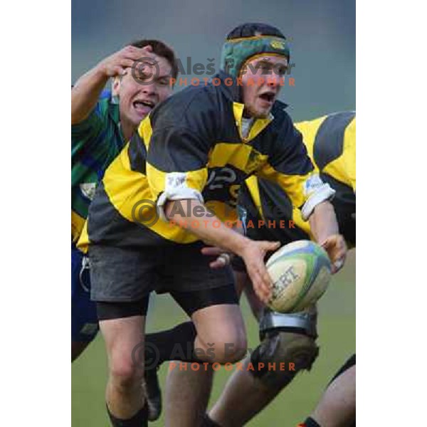 Action during rugby match of Ragby team Bezigrad at Stanezice Oval, Ljubljana on September 2003