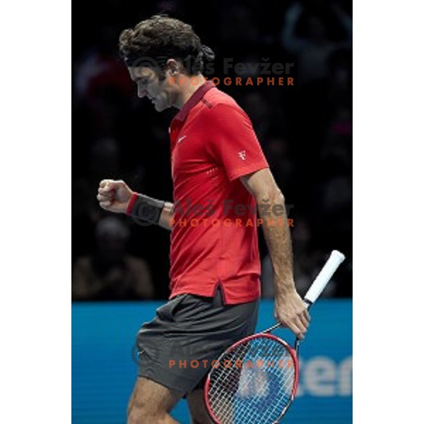 Roger Federer (SUI) at ATP finals tennis tournament in O2 Arena, London, Great Britain, November 11, 2013 