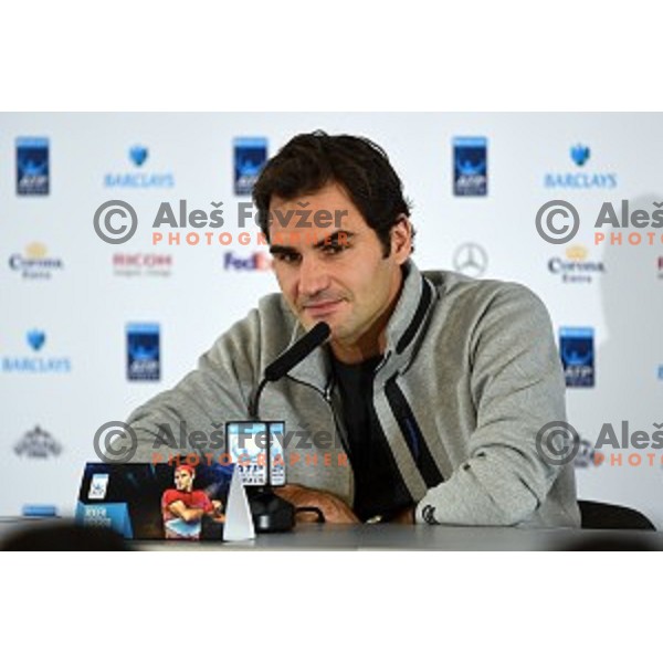 Roger Federer (SUI) at ATP finals tennis tournament in O2 Arena, London, Great Britain, November 11, 2013 