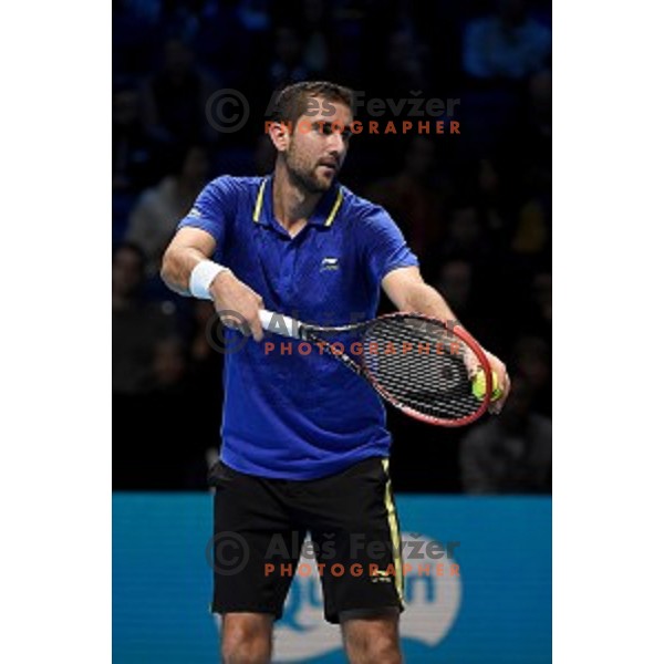 Marin Cilic (CRO) at ATP finals tennis tournament in O2 Arena, London, Great Britain, November 11, 2013 