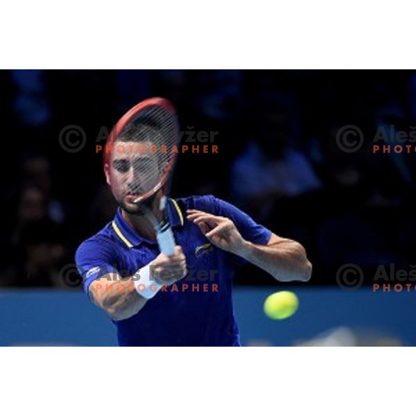 Marin Cilic (CRO) at ATP finals tennis tournament in O2 Arena, London, Great Britain, November 11, 2013 