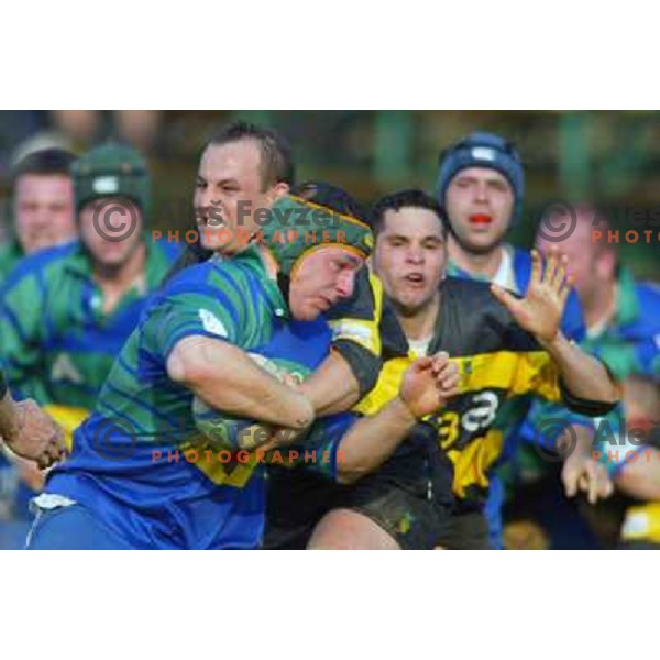 Action during rugby match of Ragby team Bezigrad at Stanezice Oval, Ljubljana on September 2003