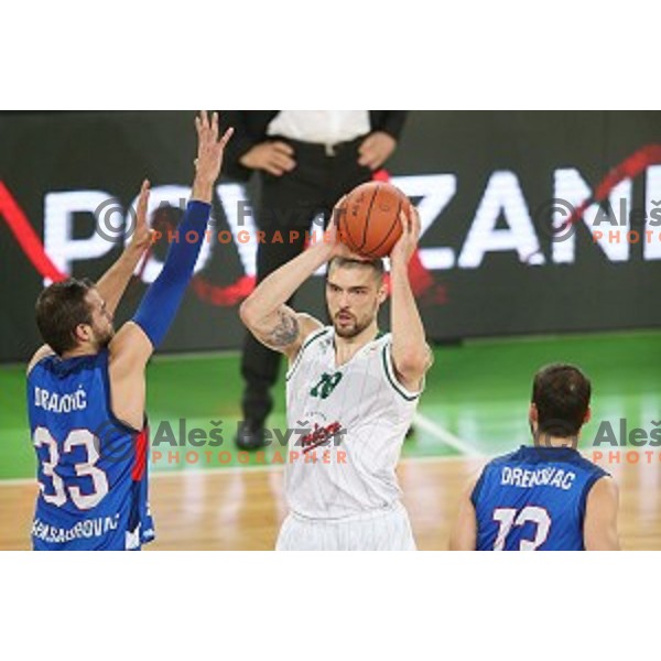 Hristo Nikolov of Union Olimpija in action during ABA league basketball match between Union Olimpija Ljubljana and Igokea Aleksandrovac, played in Stozice, Ljubljana, Slovenia on November 14, 2014