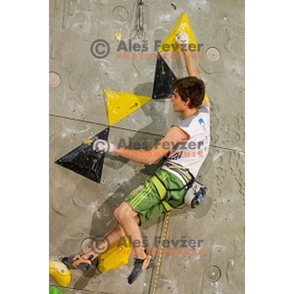 Domen Skofic of Slovenia during final of IFSC Climbing World Cup Final 2014 in Zlato polje hall, Kranj, Slovenia, on November 16, 2014