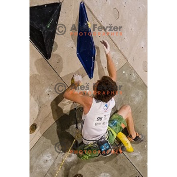 Domen Skofic of Slovenia during final of IFSC Climbing World Cup Final 2014 in Zlato polje hall, Kranj, Slovenia, on November 16, 2014