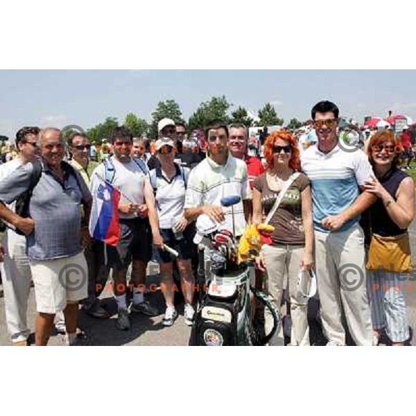 Matjaz Gojcic with his family and fans after second round of BA-CA Open in Fontana, Austria 8.June 2007. Photo by Ales Fevzer 