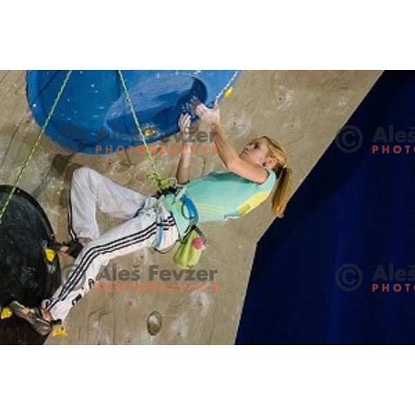 Maja Vidmar of Slovenia during final of IFSC Climbing World Cup Final 2014 in Zlato polje hall, Kranj, Slovenia, on November 16, 2014