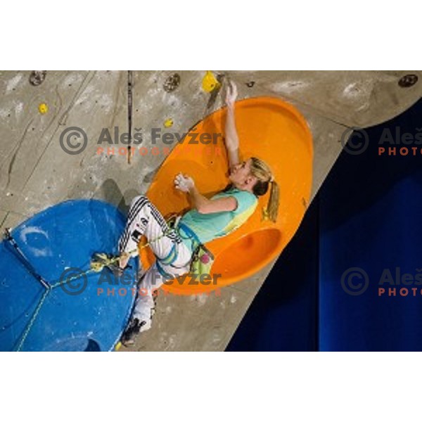 Maja Vidmar of Slovenia during final of IFSC Climbing World Cup Final 2014 in Zlato polje hall, Kranj, Slovenia, on November 16, 2014