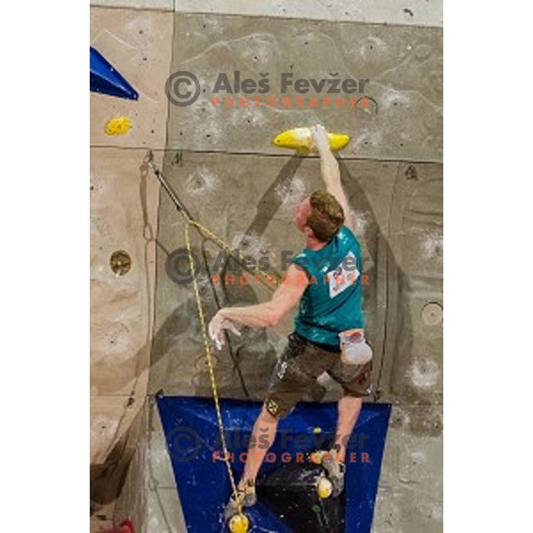 Jakob Schubert of Austria during final of IFSC Climbing World Cup Final 2014 in Zlato polje hall, Kranj, Slovenia, on November 16, 2014
