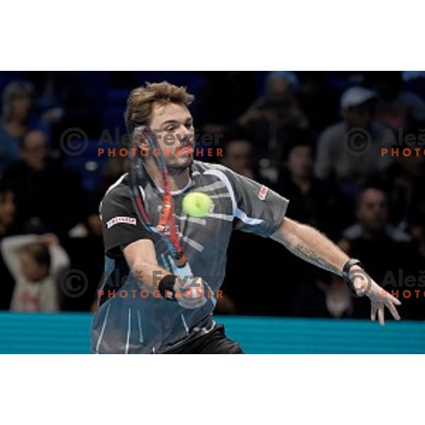 Stanislas Wavrinka (SUI)at ATP finals tennis tournament in O2 Arena, London, Great Britain, November 16, 2013