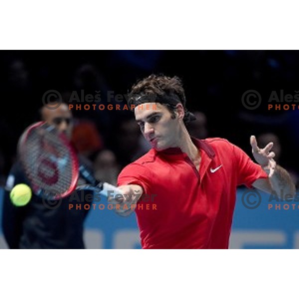 Roger Federer (SUI)at ATP finals tennis tournament in O2 Arena, London, Great Britain, November 16, 2013
