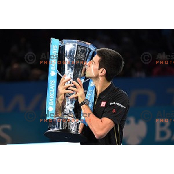 Novak Djokovic (SRB) winner of ATP finals tennis tournament in O2 Arena, London, Great Britain, November 16, 2013