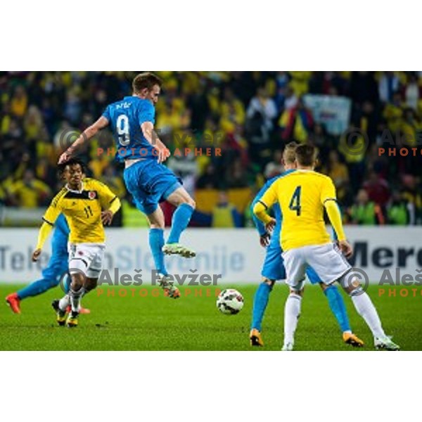 Robert Beric in action during football match Slovenia - Colombia, Src Stozice, Ljubljana, Slovenia, 18.11.2014