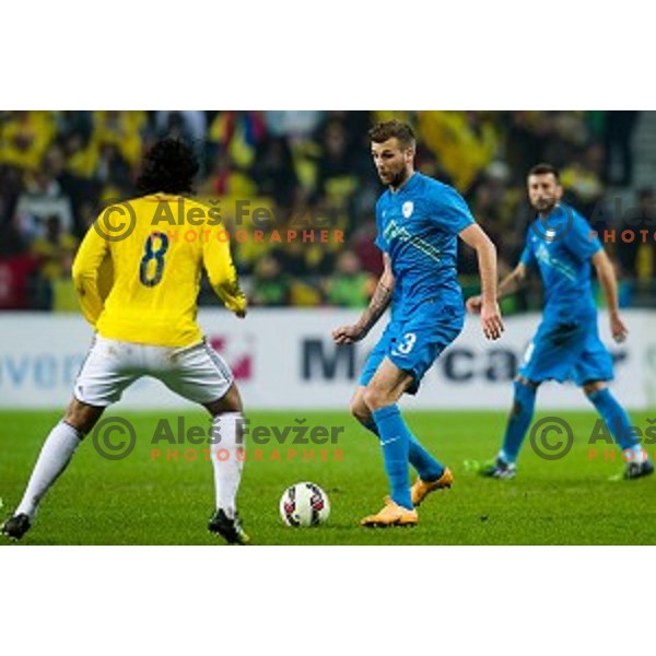 Zeljko Filipovic in action during football match Slovenia - Colombia, Src Stozice, Ljubljana, Slovenia, 18.11.2014