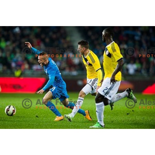 Dejan Lazarevic in action during football match Slovenia - Colombia, Src Stozice, Ljubljana, Slovenia, 18.11.2014