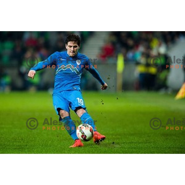 Erik Janza in action during football match Slovenia - Colombia, Src Stozice, Ljubljana, Slovenia, 18.11.2014
