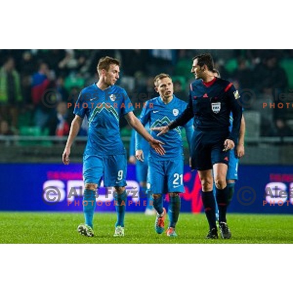 Robert Beric, Martin Milec in action during football match Slovenia - Colombia, Src Stozice, Ljubljana, Slovenia, 18.11.2014