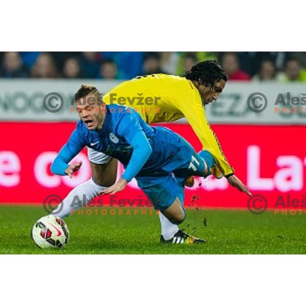 Dejan Lazarevic in action during football match Slovenia - Colombia, Src Stozice, Ljubljana, Slovenia, 18.11.2014