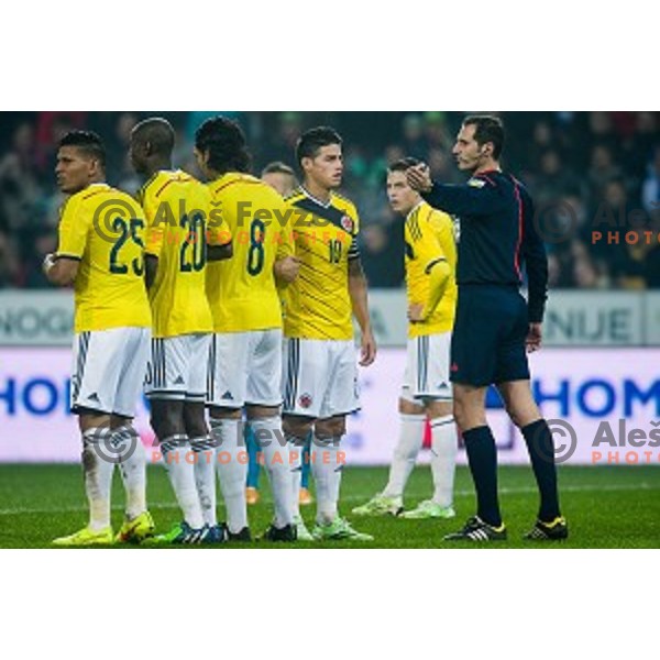 James Rodriguez in action during football match Slovenia - Colombia, Src Stozice, Ljubljana, Slovenia, 18.11.2014