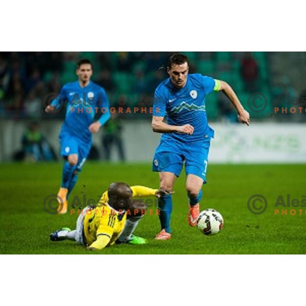 Nejc Pecnik in action during football match Slovenia - Colombia, Src Stozice, Ljubljana, Slovenia, 18.11.2014
