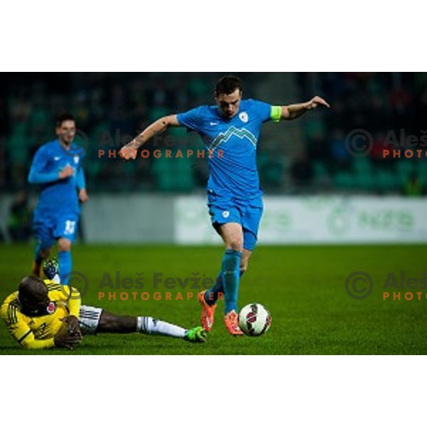Nejc Pecnik in action during football match Slovenia - Colombia, Src Stozice, Ljubljana, Slovenia, 18.11.2014