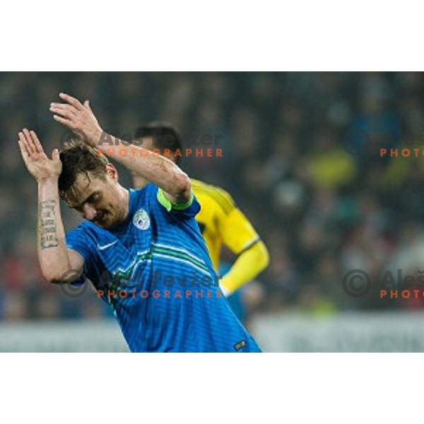 Nejc Pecnik in action during football match Slovenia - Colombia, Src Stozice, Ljubljana, Slovenia, 18.11.2014