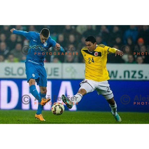 Andraz Struna in action during football match Slovenia - Colombia, Src Stozice, Ljubljana, Slovenia, 18.11.2014