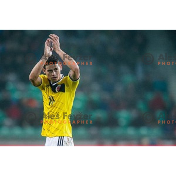James Rodriguez in action during football match Slovenia - Colombia, Src Stozice, Ljubljana, Slovenia, 18.11.2014