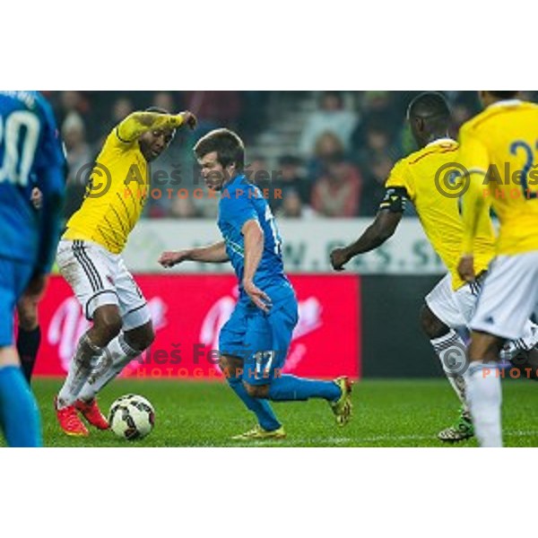 Damjan Bohar in action during football match Slovenia - Colombia, Src Stozice, Ljubljana, Slovenia, 18.11.2014