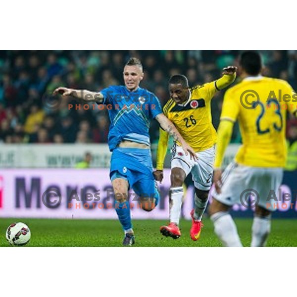 Jasmin Kurtic in action during football match Slovenia - Colombia, Src Stozice, Ljubljana, Slovenia, 18.11.2014