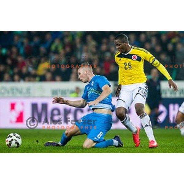 Jasmin Kurtic in action during football match Slovenia - Colombia, Src Stozice, Ljubljana, Slovenia, 18.11.2014