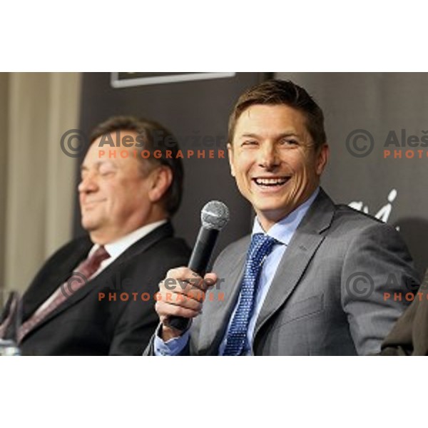 Andraz Vehovar-candidate for position of President of Slovenia Olympic Committee during STA press conference in Maxi klub, Ljubljana on November 19, 2014. 