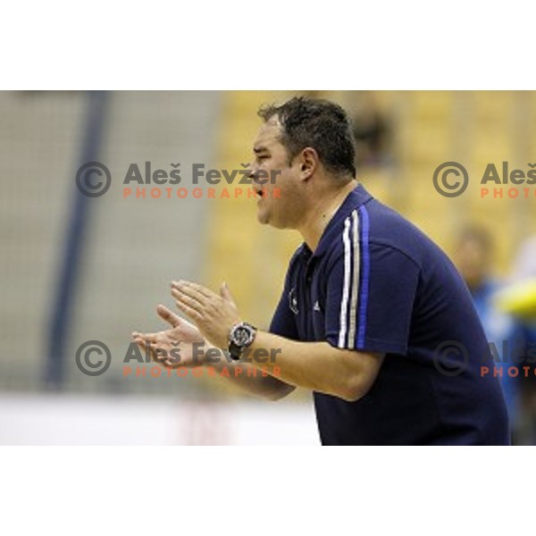 Branko Tamse, head coach of Celje PL in action during handball match Celje PL-Gorenje Velenje in round 11 of 1.NLB leasing league, played in Zlatorog Hall, Celje, Slovenia on November 19, 2014