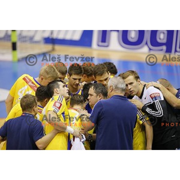Branko Tamse of Celje PL in action during handball match Celje PL-Gorenje Velenje in round 11 of 1.NLB leasing league, played in Zlatorog Hall, Celje, Slovenia on November 19, 2014