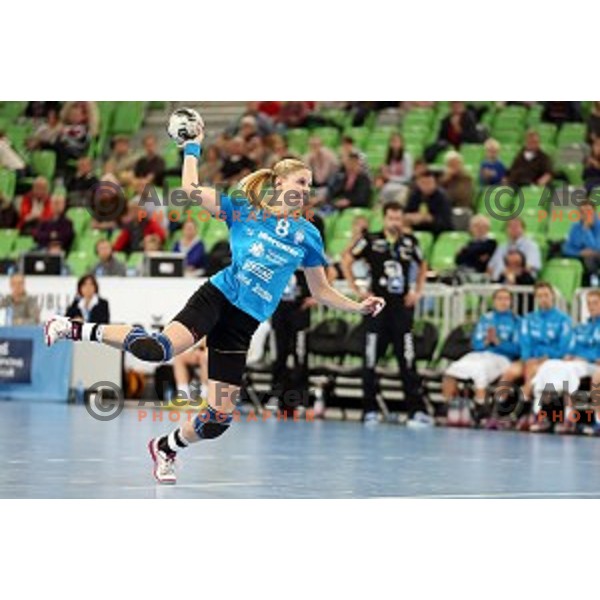 Tamara Mavsar in action during EHF Champions League between Krim Mercator (SLO) and Leipzig (GER) in Stožice Hall, Slovenia on November 21,2014