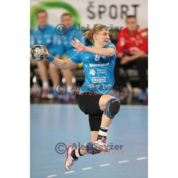 Tamara Mavsar in action during EHF Champions League between Krim Mercator (SLO) and Leipzig (GER) in Stožice Hall, Slovenia on November 21,2014