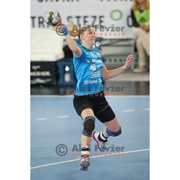 Tamara Mavsar in action during EHF Champions League between Krim Mercator (SLO) and Leipzig (GER) in Stožice Hall, Slovenia on November 21,2014