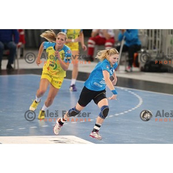 Tamara Mavsar in action during EHF Champions League between Krim Mercator (SLO) and Leipzig (GER) in Stožice Hall, Slovenia on November 21,2014