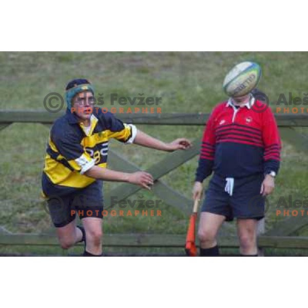 Action during rugby match of Ragby team Bezigrad at Stanezice Oval, Ljubljana on September 2003