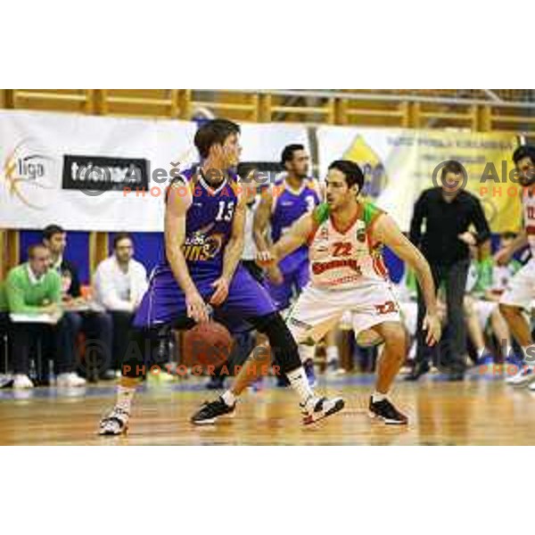 Aljaz Korosec and Miha Fon at basketball match Grosbasket-Helios Suns in Telemach league, Grosuplje, Slovenia on November 22,2014