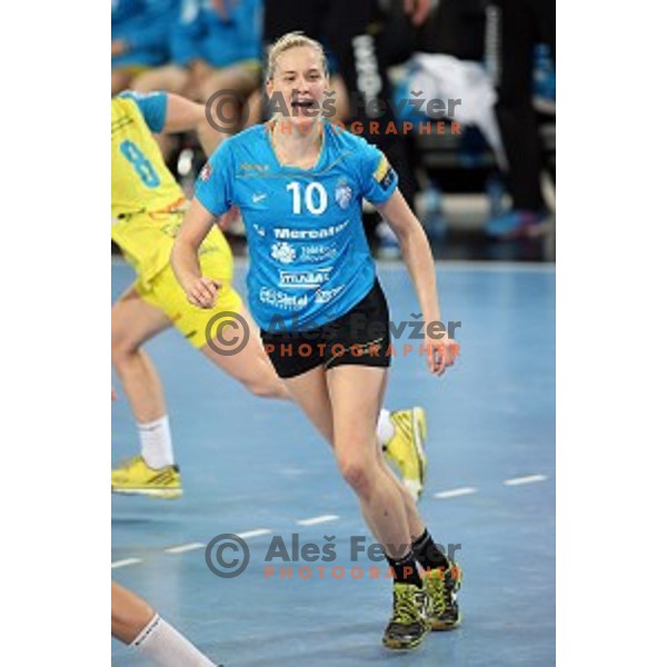 Lara Hrncic in action during EHF Champions League between Krim Mercator (SLO) and Leipzig (GER) in Stožice Hall, Slovenia on November 21,2014