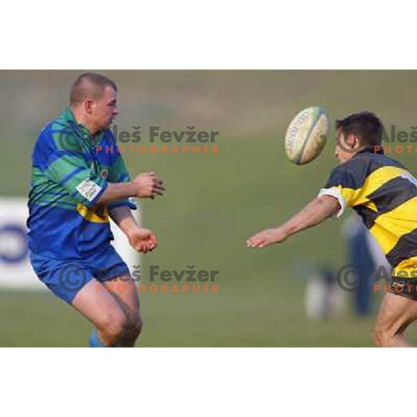 Action during rugby match of Ragby team Bezigrad at Stanezice Oval, Ljubljana on September 2003