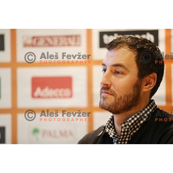 Marko Milic during KZS press conference for upcoming All star game. Conference was taken place in brewery Union in Ljubljana, Slovenia on December 3, 2014