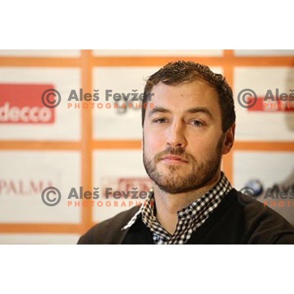 Marko Milic during KZS press conference for upcoming All star game. Conference was taken place in brewery Union in Ljubljana, Slovenia on December 3, 2014